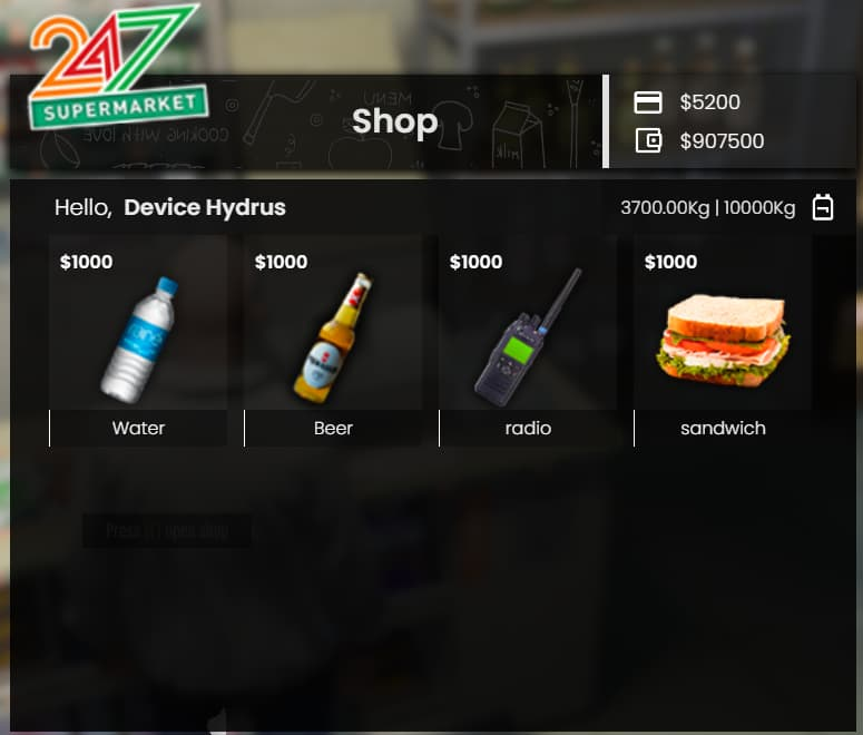 FiveM海德拉斯商店 - FiveM插件网-FiveM插件网