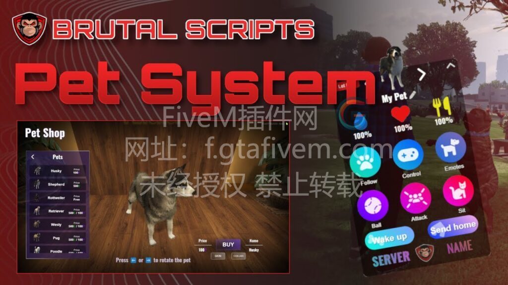 FiveM脚本 宠物系统 - FiveM插件网-FiveM插件网