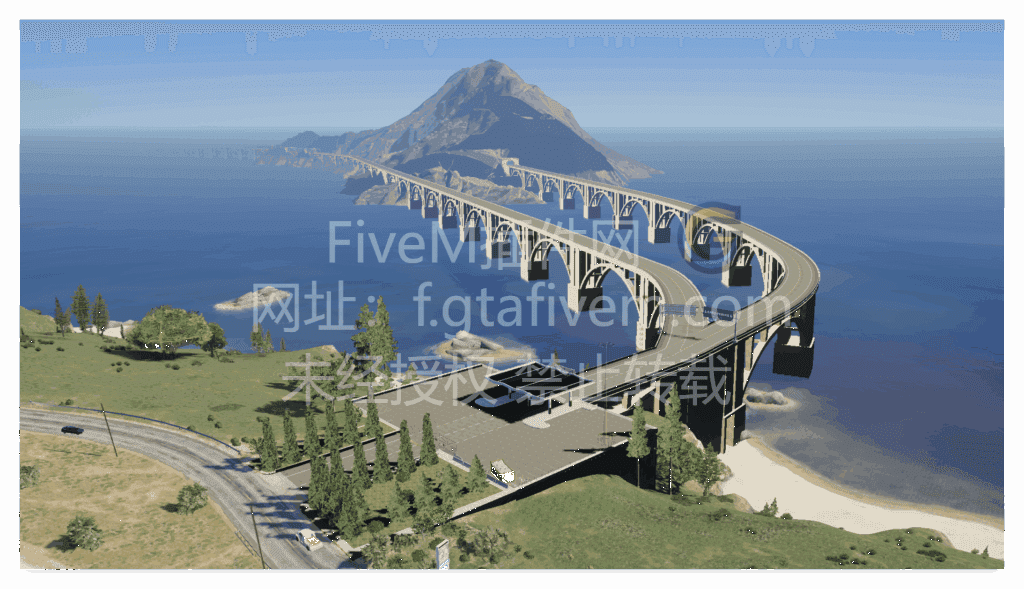 FiveM地图 卡约桥V2 稀有地图 双桥 山体隧道 收费站 - FiveM插件网-FiveM插件网