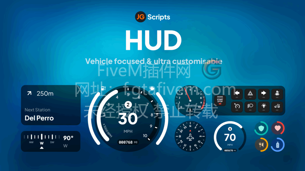 FiveM JG HUD 1.3.2版本-FiveM插件网