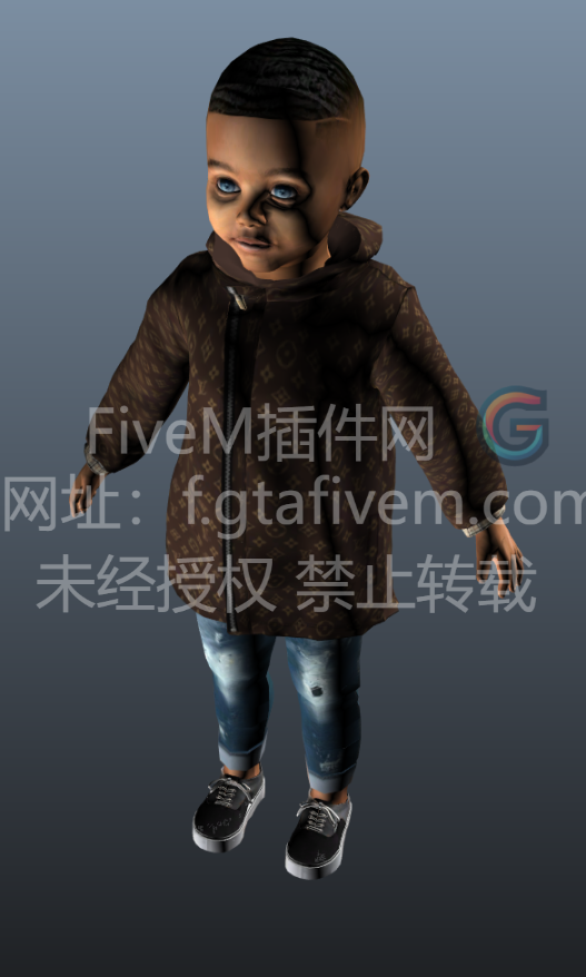 FiveM PED模型 小黑 角色模型 角色扮演 - FiveM插件网-FiveM插件网
